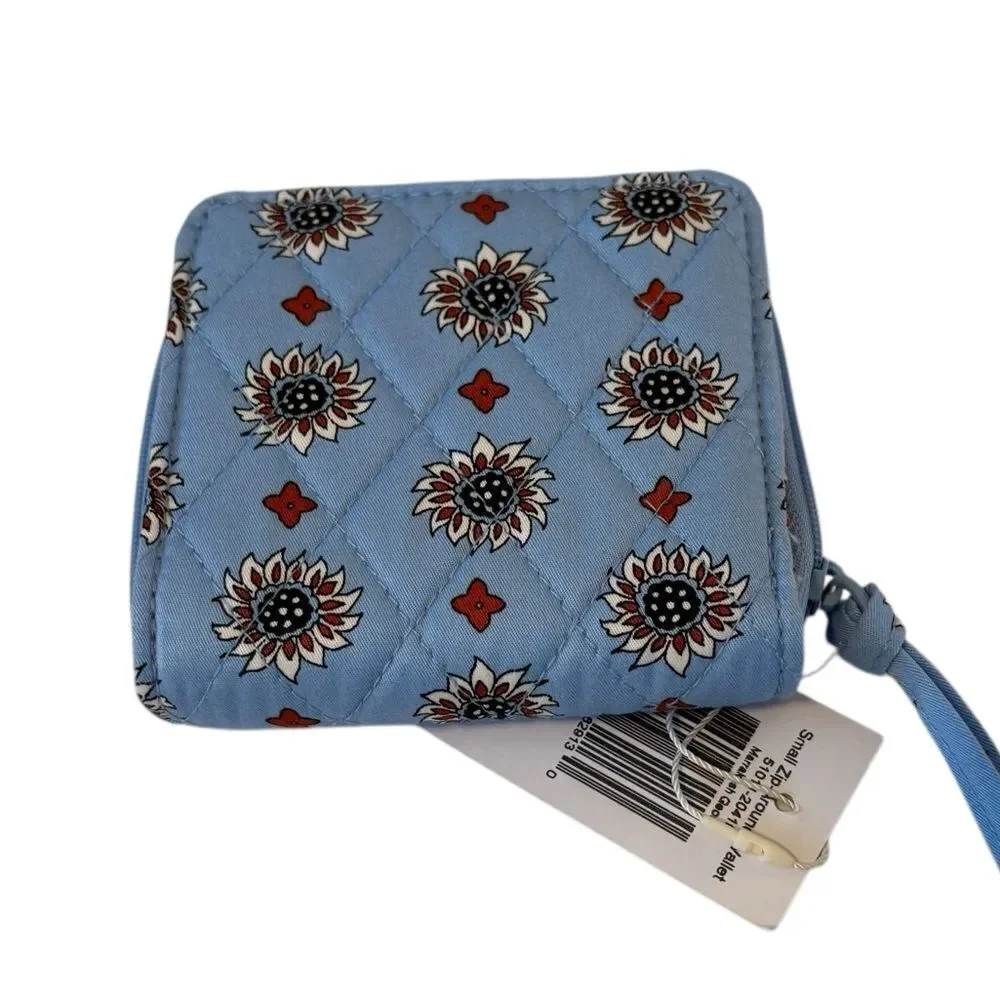 Vera Bradley Quilted Blue Wallet with Floral Design - Picture 6 of 6